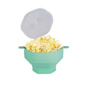Silicone Microwave Popcorn Popper Collapsible Bowl with Lid DIY Popcorn Bucket Dishwasher Safe for Home Movie Baking Tool